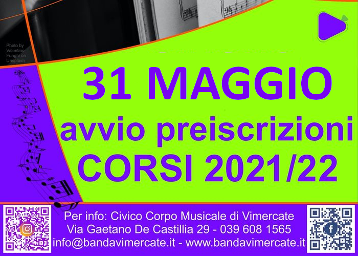 Preiscrizioni Corsi 2021-22