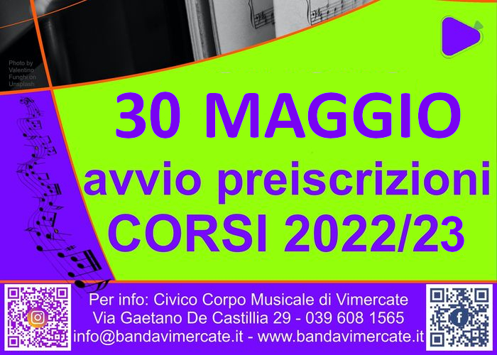 Preiscrizioni Corsi 2022/23