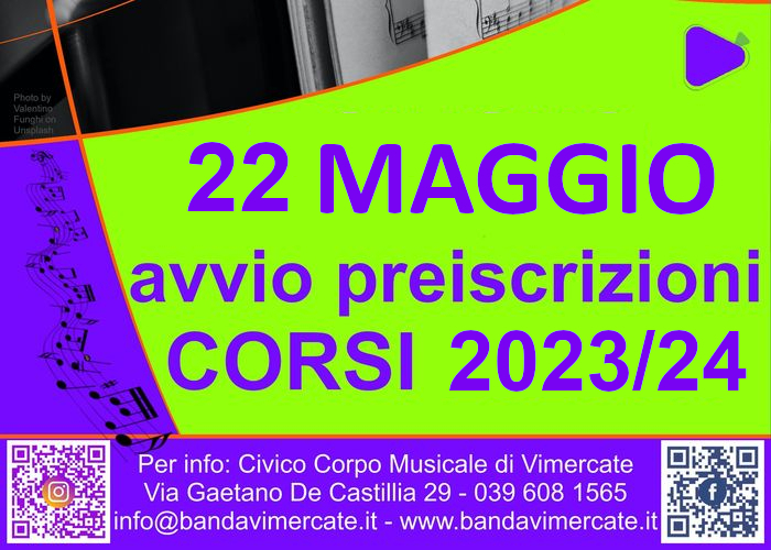 Preiscrizione Corsi 2023/24